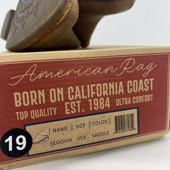 New In Box American Rag Segovia Saddle Faux Leather Mules Womens 9 - Picture 8 of 8